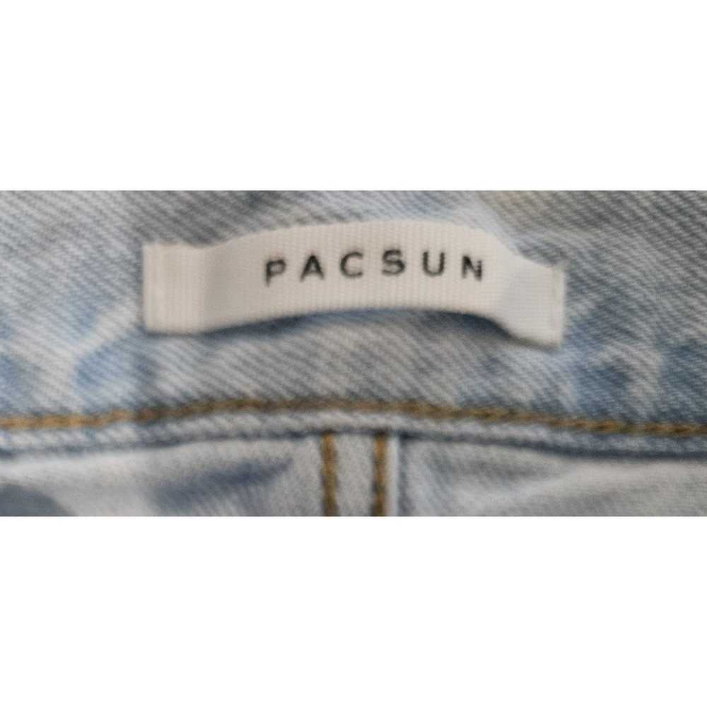 PacSun Vintage High Rise Denim Shorts Size 27 Light Wash Distressed - Picture 3 of 4